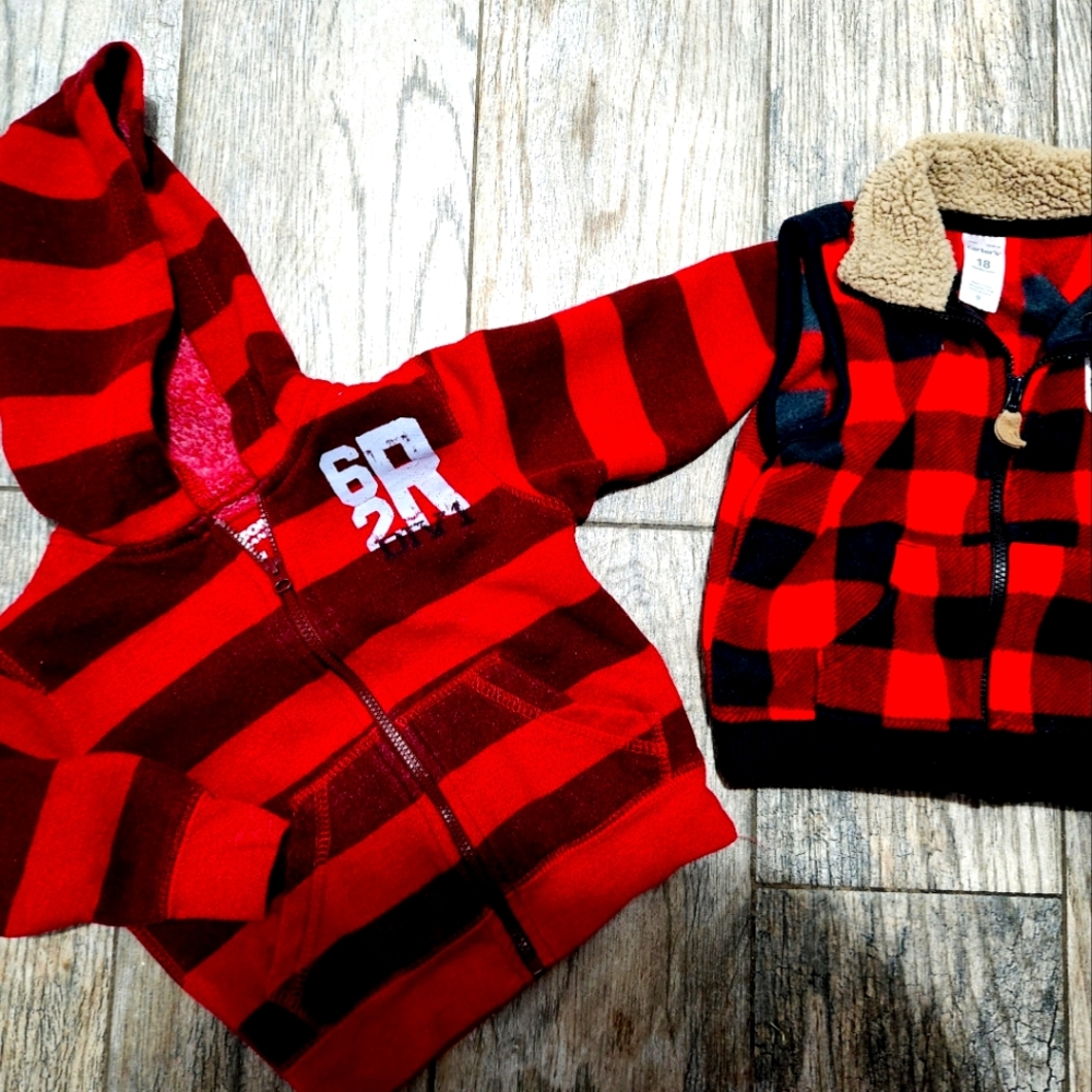 12/18M Bundle Red/Black Hoodie/Vest